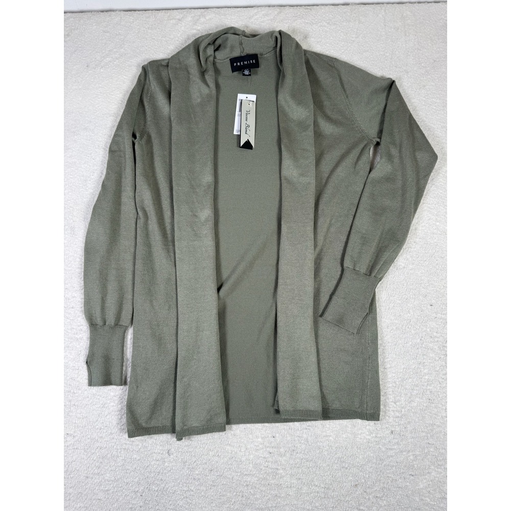 Premise Cardigan Womens Small Sage Green NWT Open Front Shawl Collar Knit